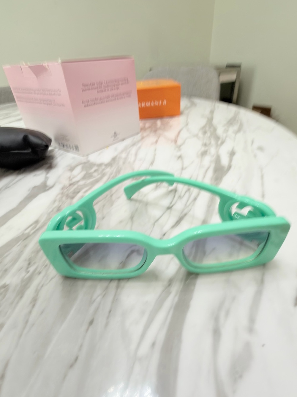 Mint Green Rectangular Sunglasses